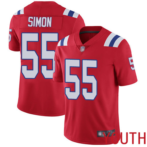 New England Patriots Football #55 Vapor Untouchable Limited Red Youth John Simon Alternate NFL Jersey